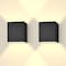 Luxrite Luxrite Square LED Up and Down Wall Sconces, 5CCT 2700K-5000K, 15W, 1000LM, IP65, ETL - Black 2-Pack LR40312-2PK - alternate 1